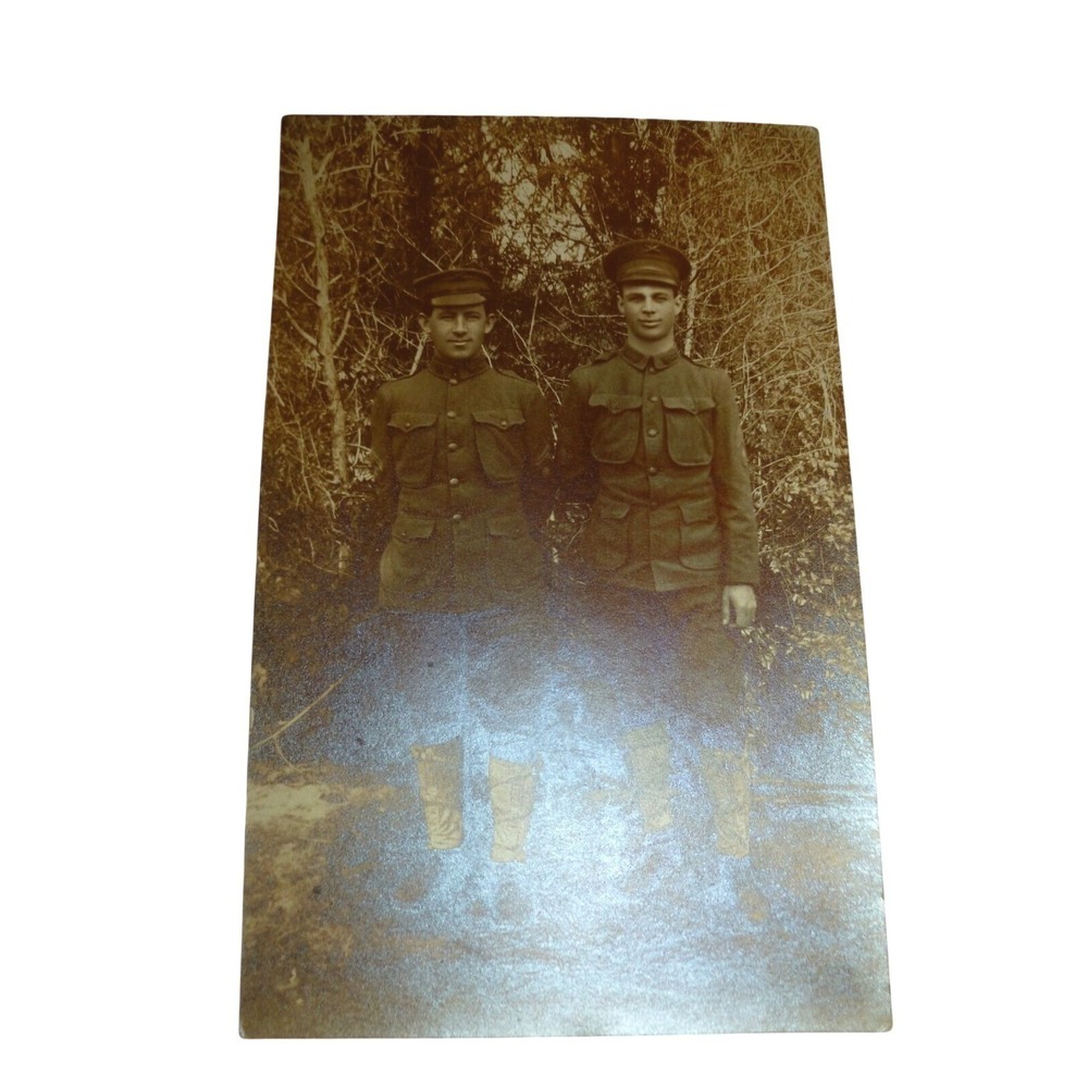1913 US Soldiers Uniform Military History Sepia RPPC